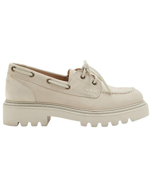 Boden White Chunky Sole Leather Deck Shoe