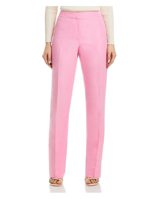 Lafayette 148 New York Pink Barrow Wool Trousers Dress Pants