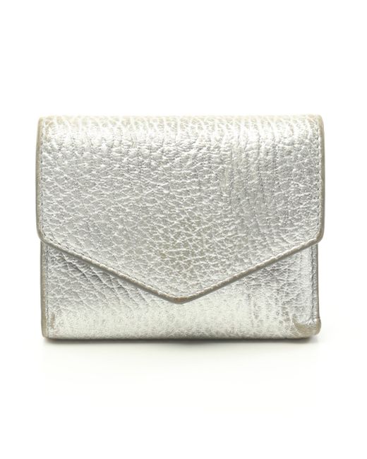 Maison Margiela Metallic Trifold Long Wallet Compact Wallet Leather