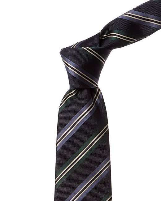 Canali Black Printed Silk Tie for men
