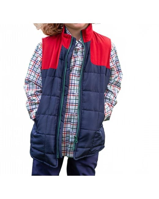 Blue Quail Clothing Co. Blue Fall Puffer Plaid Vest