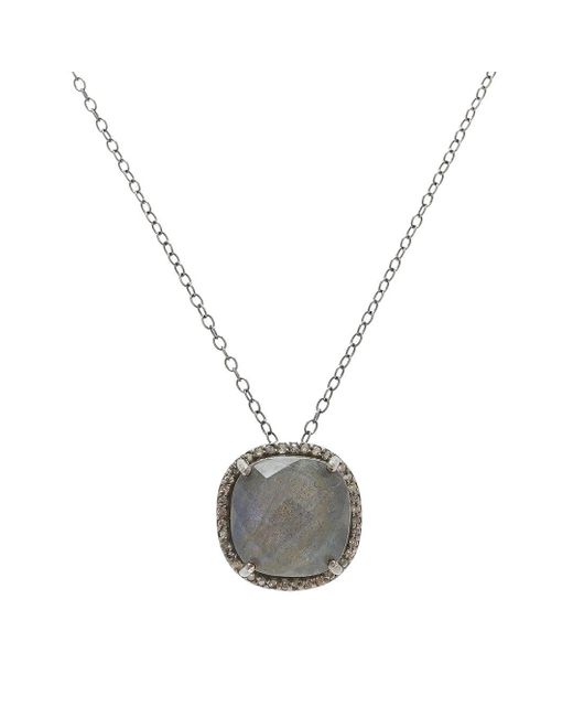 adornia moonstone diamond halo lara necklace