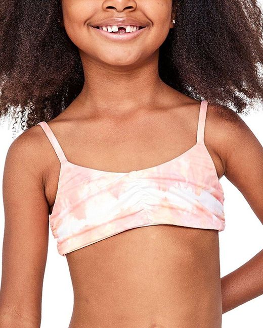 Bella Dahl Brown Ruched Stripe Dye Bikini