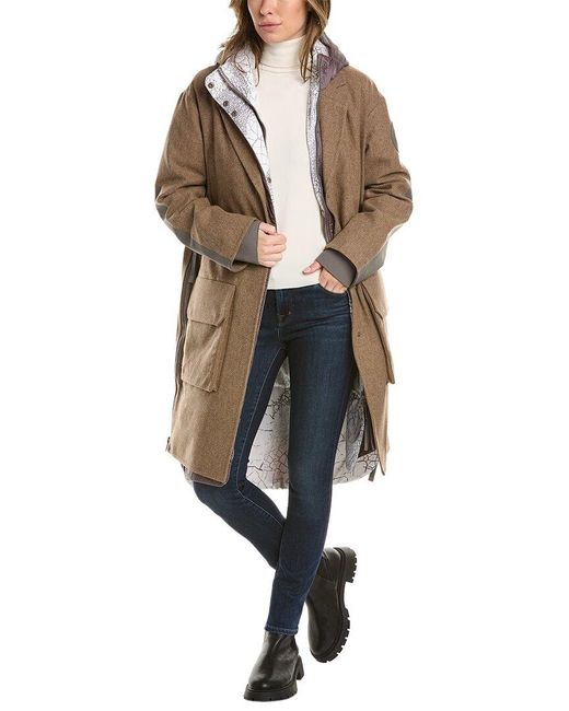 Canada Goose Atavist Wool Down Coat in Brown | Lyst