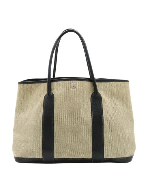 Hermès Green Garden Party Canvas Tote Bag (pre-owned)