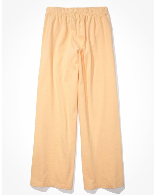 American Eagle Outfitters Natural Ae Sun Set Super High-waisted baggy Wide-leg Knit Pant