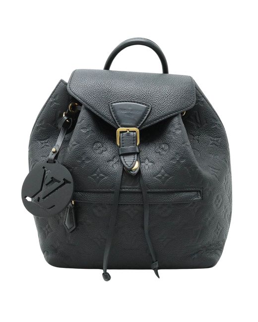 Louis Vuitton Black Montsouris Leather Backpack Bag (pre-owned)