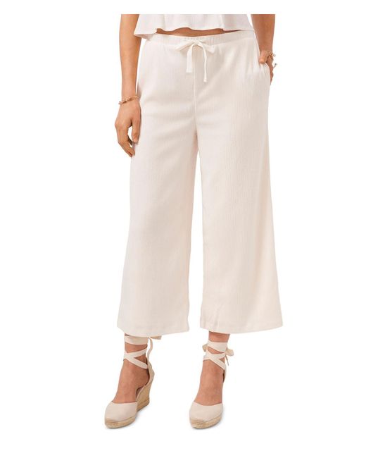 1.STATE Natural Wide Leg Crop Trouser Pants