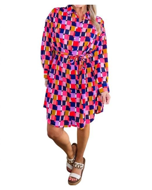 Michelle Mcdowell Red The Ronan Check Me Out Dress