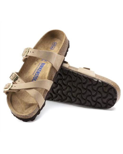 Birkenstock Brown Franca Leather Soft Footbed Sandals