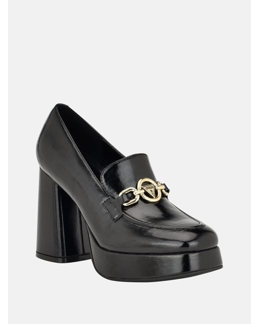 Guess Factory Black Lynlee Heeled Loafers