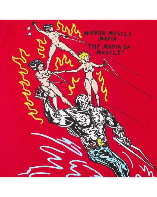 Warren Lotas Red Mmm Ski Pyramid T-Shirt for men