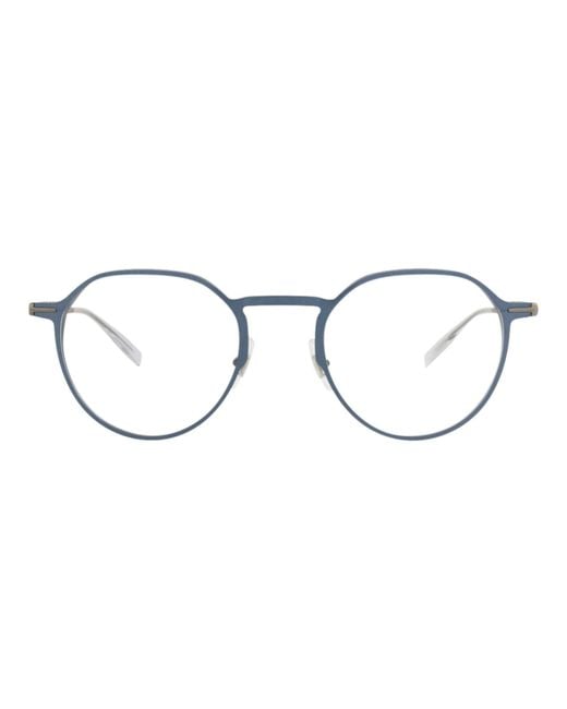 Montblanc Brown Round-Frame Alluminium Optical Frames for men