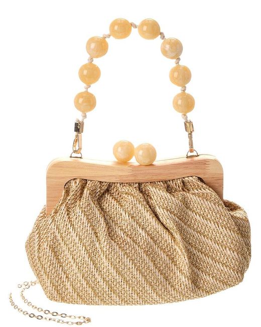 Dolce Vita Metallic Randy Medium Raffia Clutch