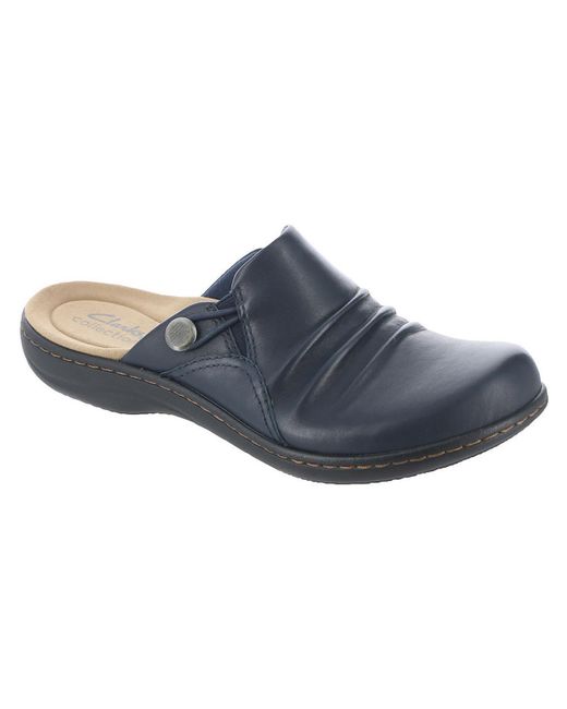 Clarks Blue Laurieann Bay Leather Slip On Mules