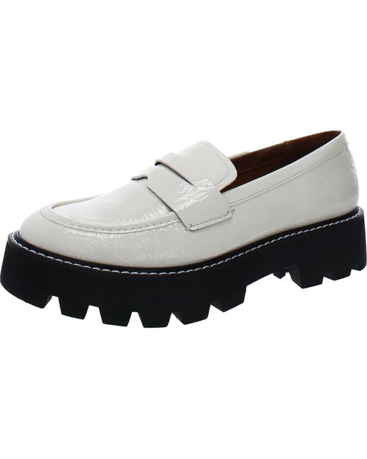 Franco Sarto Black Balin Padded Insole Lug Sole Loafers