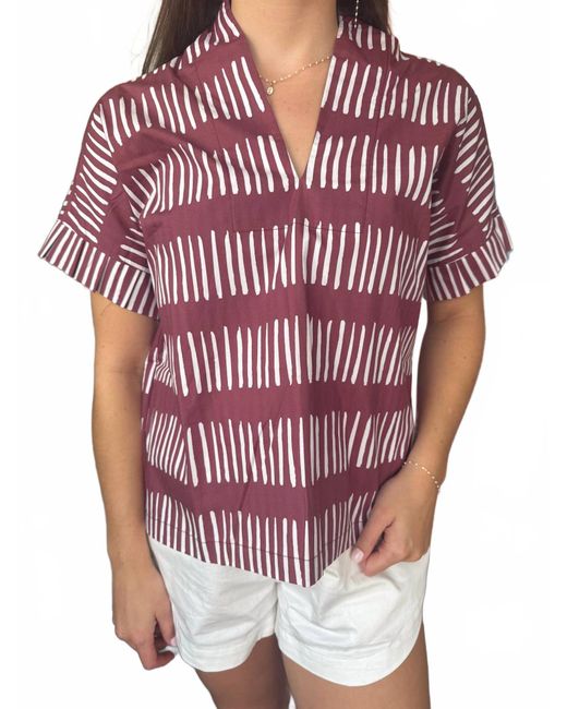 Brooke Wright Red Pleated Kimono Top