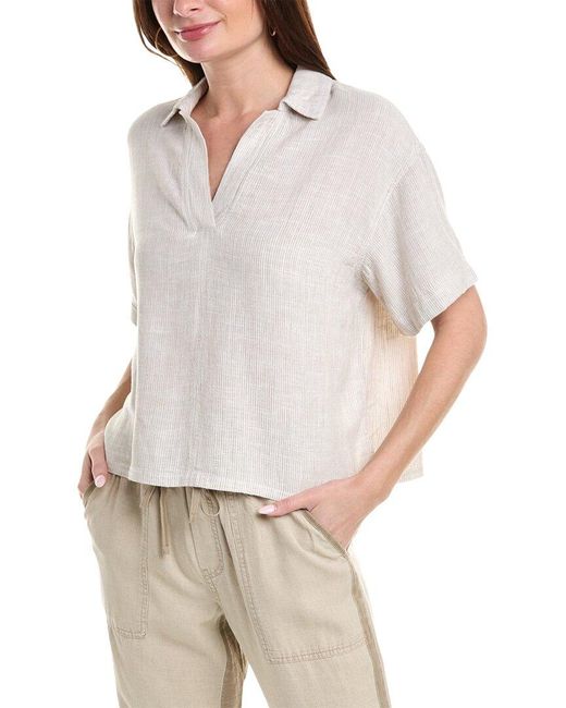 Splendid White Kailyn Linen-blend Shirt