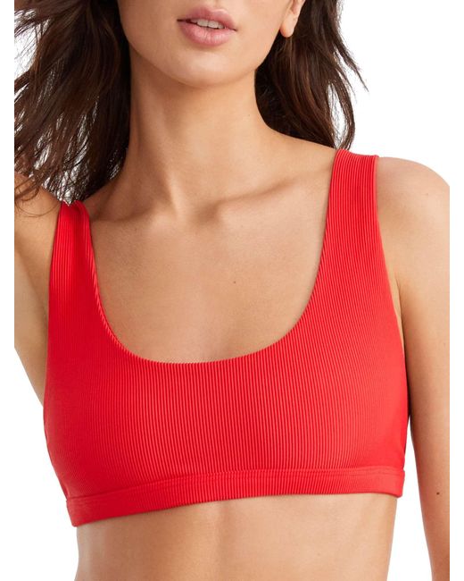 Beach Riot Red Peyton Bralette Bikini Top