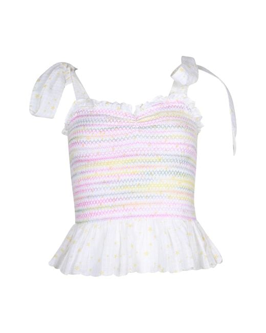 LoveShackFancy White Bucky Shirred Top