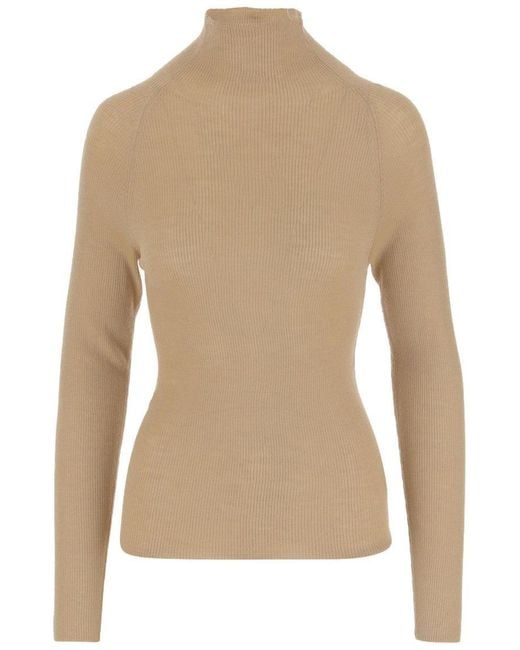 Aspesi Natural Ribbed Wool Sweater