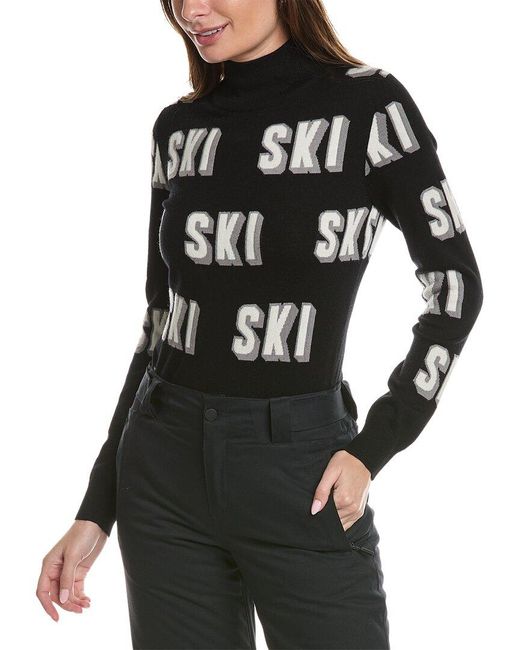 Perfect Moment Black 3d Ski Wool Sweater