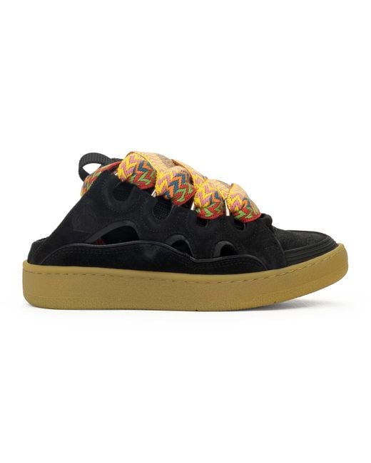 Lanvin Blue Curb Mules Low Top Sneakers