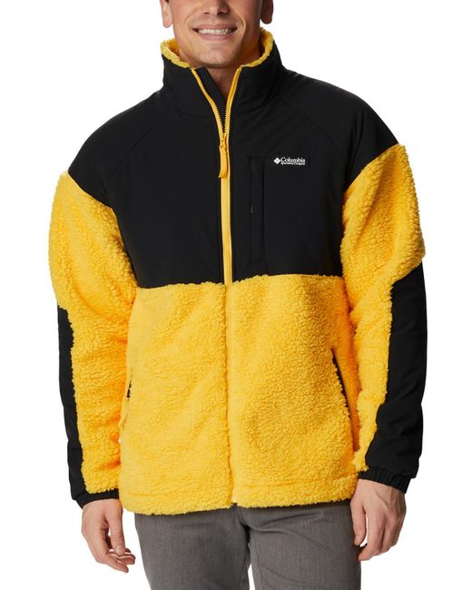 Columbia Yellow Ballistic Ridge Fleece Long Sleeve Fleece Jacket for men