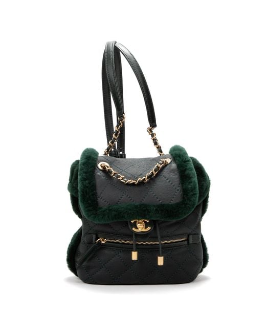 Chanel Black Rare Ltd. Ed. Fur Backpack