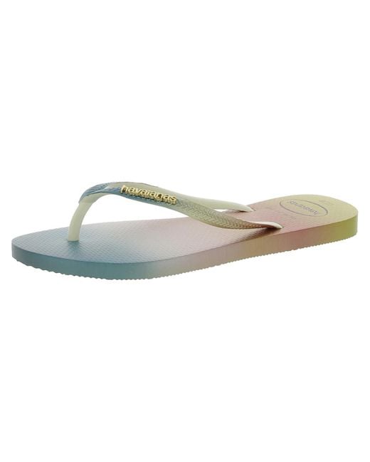 Havaianas Green Slip On Casual Thong Sandals
