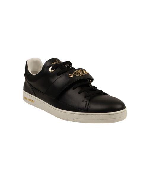 Louis Vuitton Black Leather Lace-up Frontrow Low-top Sneakers