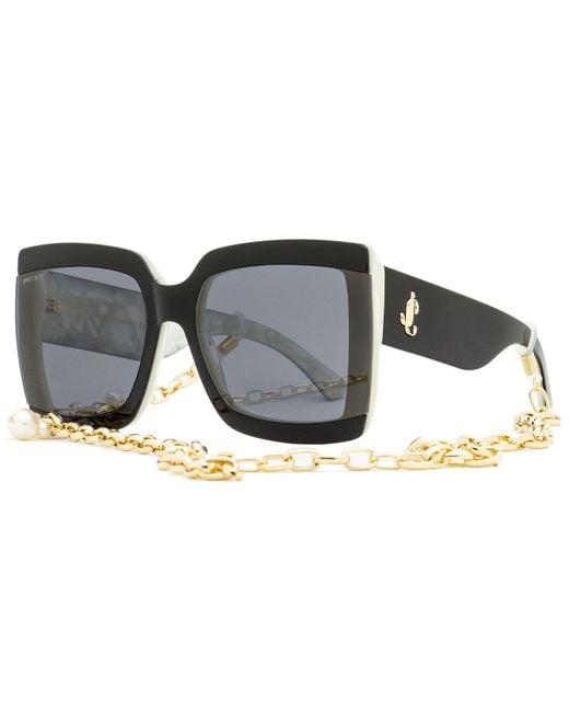 Jimmy Choo Chain Sunglasses Renee /n Black/ivory 61mm