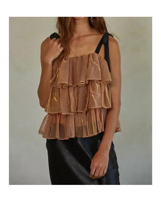 By Together Brown Timeless Mesh Top