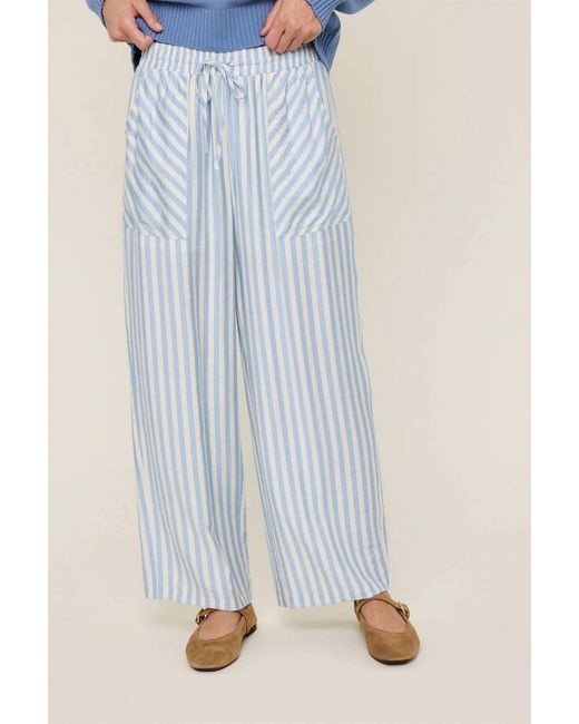 Wishlist Blue Meadow Striped Drawstring Pants