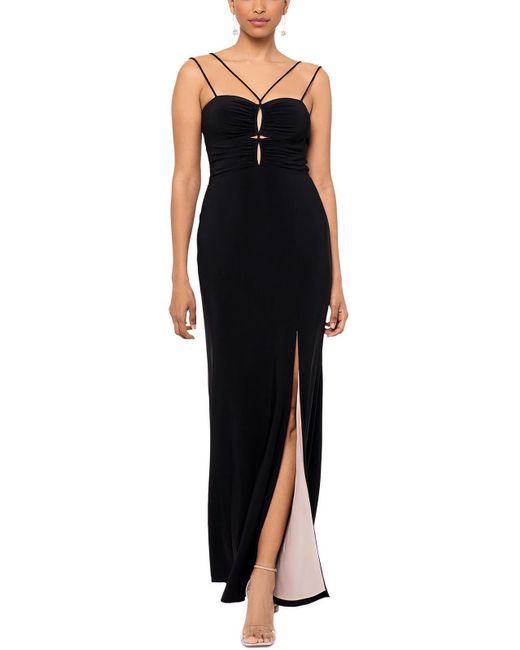 Xscape Black Padded Bust Polyester Evening Dress