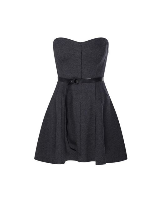 Norma Kamali Blue Strapless Grace Mini Dress