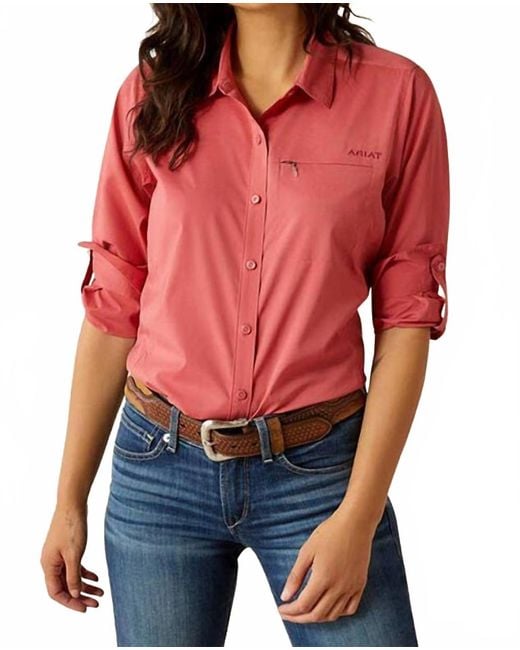Ariat Red Venttek Stretch Button Down Shirt