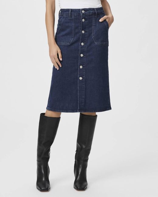 PAIGE Blue Meadow Midi Skirt