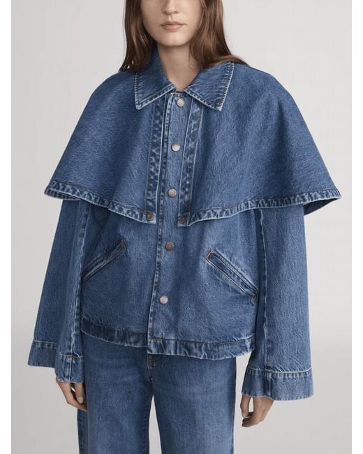 FRAME Blue Cape Jacket