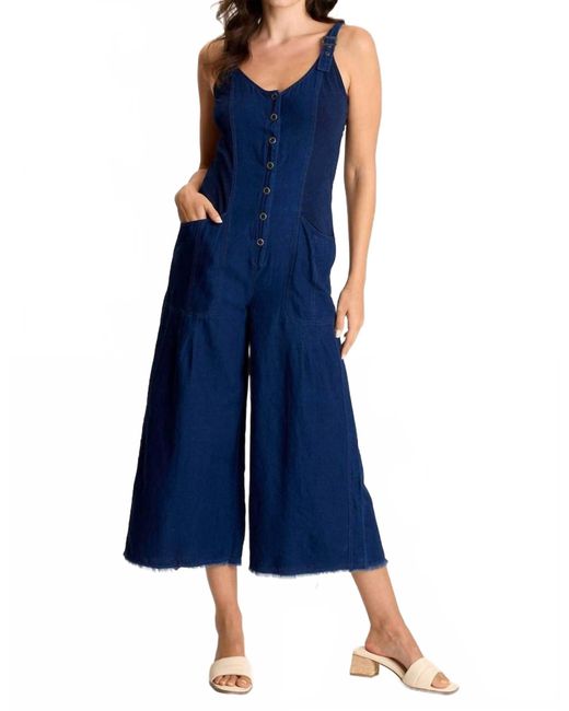 XCVI Blue Jalila Mock-Denim Twill Jumpsuit