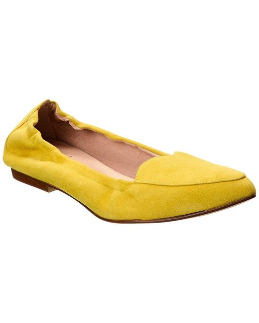 French Sole Yellow Claudia Suede Flat