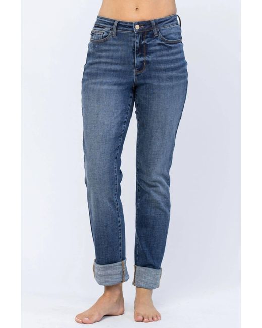 Judy Blue Boyfriend Jeans In Blue Lyst judy-blue-boyfriend-jeans-in-blue-lyst