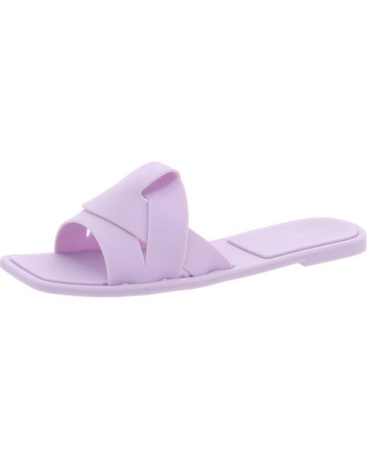 Steve Madden Purple Zippy Woven Rubber Slide Sandals