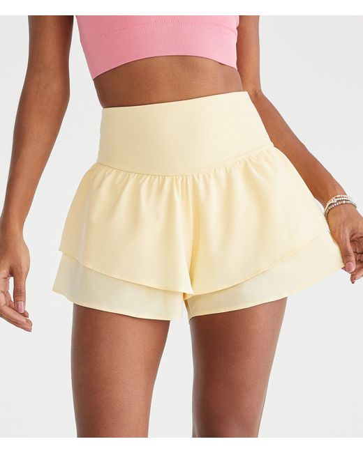 Aéropostale Yellow Air Soft High-Rise Flutter Shorts