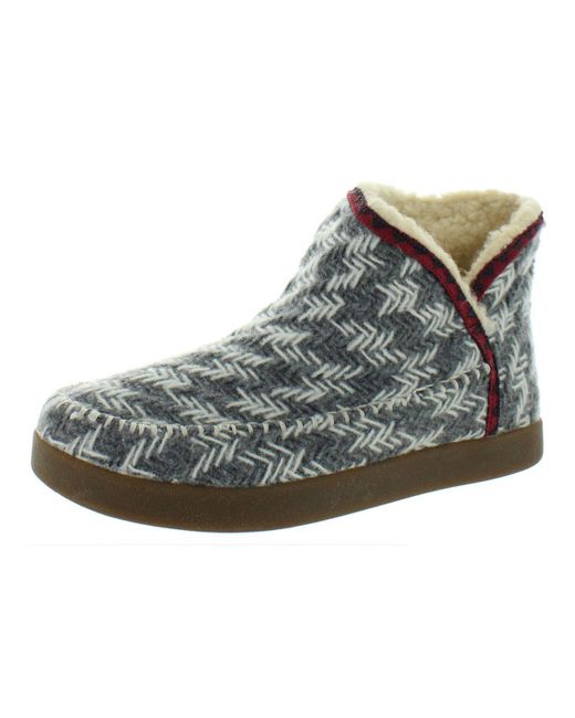 Sanuk Gray Nice Bootah Wool Blend Slip On Winter Boots