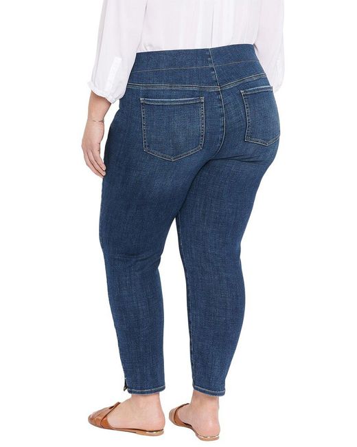NYDJ Womens Plus Size Pull on Skinny Ankle Jean with Side Slits Jeans