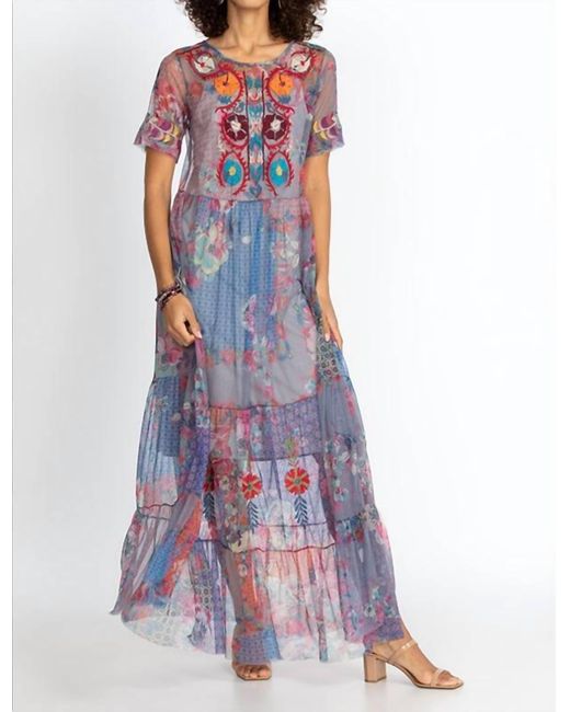 Johnny was kandence tiered mesh dress i in purple lyst