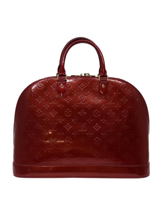 Louis Vuitton Red Alma Patent Leather Handbag (pre-owned)