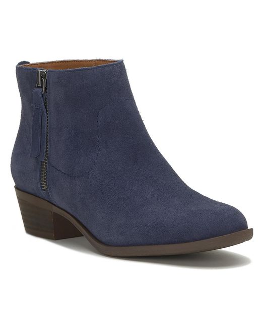 Lucky Brand Blue Blandre Leather Booties Ankle Boots
