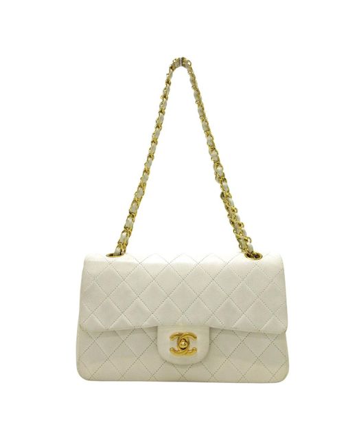 Chanel Classic Flap Leather Shoulder Bag (preowned) in Metallic Lyst